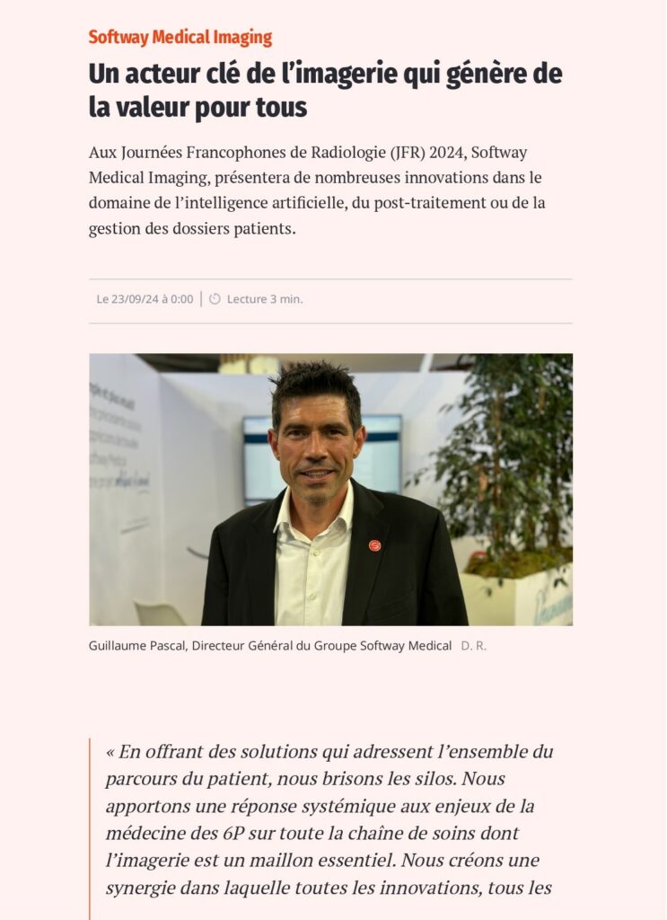 article Softway Medical Imaging dans Dr. Imago